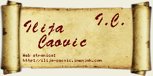 Ilija Čaović vizit kartica